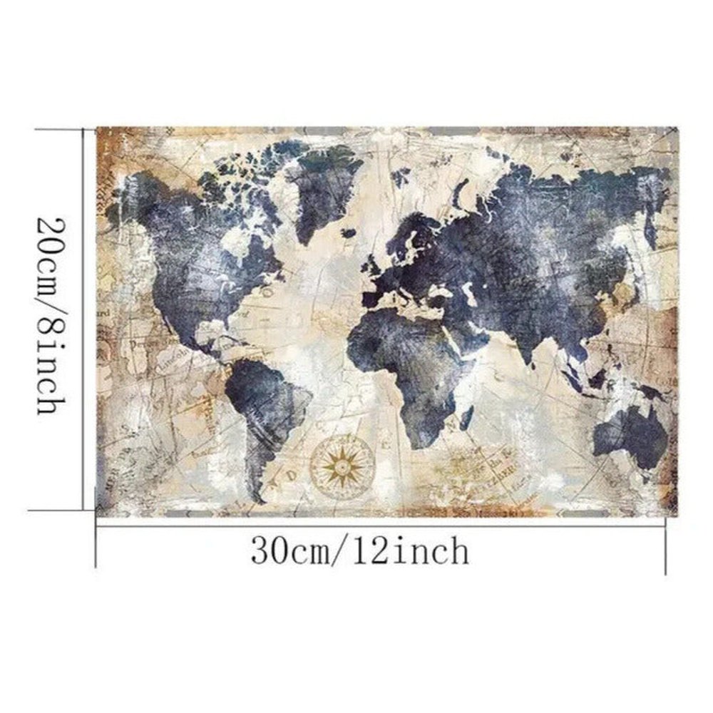 World Map Artistic Canvas Print Framed 8" x 12" Wall Art Home & Garden:Home Décor:Posters & Prints Style Your Walls